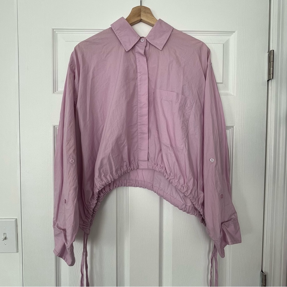 Citizens Of Humanity Dusty Pink Cropped Button-Down Shirt
